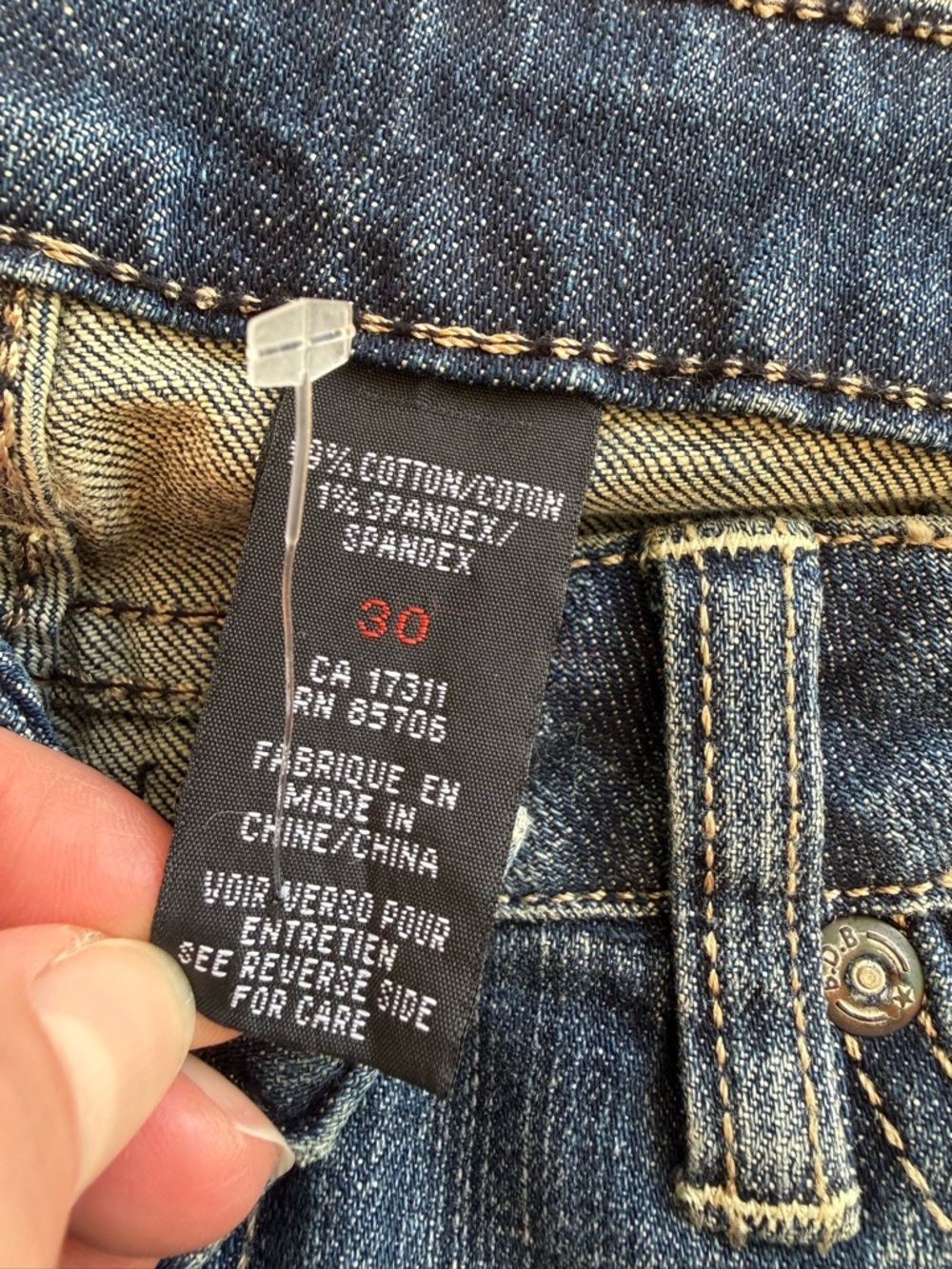 Buffalo David Bitton High Rise Bootcut Jeans Dark Wash 30x34 BNWT - Picture 6 of 7